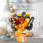 Perfectione Roses 4 Roses Mixed Bouquet for Mother's Day, Fall Flowers for Delivery, Preserved Flowers Birthday Gift for Women Mom Wife Grandma Her, Fall - Image 5