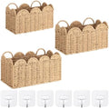 3 Pcs Wall Hanging Baskets,Scalloped,Natural Tan,Paper Cord by Ferrochef
