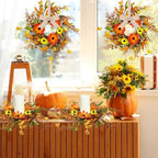 8 Pcs Small Fall Wreaths for Cabinets Mini Artificial Daisy Door Wreaths - Image 6