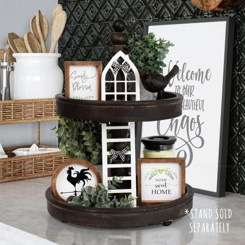 The Ultimate Farmhouse Christmas Tiered Tray Decor Set - Beautiful Year Round Seasonal & Halloween Holiday Decoration - Image 4