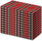 Blue Needles Christmas Buffalo Plaid Cloth Napkins Cotton Set of 12 18"x18" by BlueNeedles
