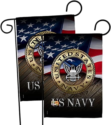 US Navy Garden Flag - 2pcs Pack Armed Forces USN Seabee United State American Military Veteran Retire Official - House Decoration Banner Small Yard Double-Sided Made in USA, Garden Flag 13"x 18.5" by Unknown