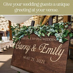 Personalized Wedding Welcome Sign | Custom Wood Sign for Wedding | 2 Optional Shapes, 4 Optional Sizes, 5 Wooden Colors - Wedding Plaque for Welcome Sign, Rustic Wedding Decor - D1 - Image 6
