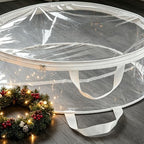 Christmas Wreath Storage Bags, Transparent PVC Garland Containers with Double Zip and Handles for Christmas Decorations (White) - Image 5