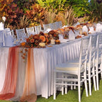 10 Pcs Fall Tulle Table Runners 30 x 120 Inch Gauze Sheer Table Runner - Image 6