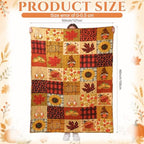 50''x66'' Fall Maple Leaves Quilted Throw Blanket Retro Deocr - Image 2