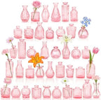 Glass Bud Vases in Bulk Small Mini Pink Vase for Flowers 40pc by PXDSDXJJWEDDING%EF%BC%86HOMEDECOR