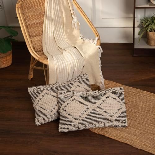 · REDEARTH · Boho Textured Handwoven Throw Pillow Cases, Diamond Medley - Image 2