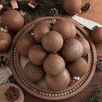 Yunlly 18 Pcs Neutral Christmas Ball Ornaments Textured Xmas Tree Decor Set - Image 5