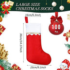 Sumind 100 Pcs Christmas Felt Stockings, 15 Inch,Red with White Trim - Image 2