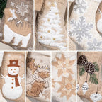 LUBOT 5 Pack Christmas Stockings Soft Large Family Xmas Stocking Set of 5 Embroidered 20" Modern Rustic Farmhouse Country Fireplace Hanging Christmas Decorations - Image 4