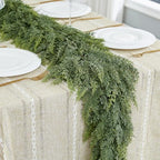 9FT Christmas Cedar Garland, Extra Full Greenery Garland with1200 Cedar Cypress Pine, Real Touch Two-Tone Evergreen Garland for Mantle Fireplace Table Stairs Door Porch, Indoor Outdoor Decorations - Image 5