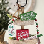 6 Pcs Christmas Themed Tiered Tray Decor Set, Christmas Themed Decor Bundle For Tier Tray, Christmas Tiered Tray Decorations, Seasonal Tier Tray Decor - Image 3