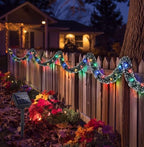 Dingion 50 ft Pre-lit Christmas Garland for Outdoor Dark Green & Colored - Image 5