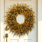 28'' Large Full Boxwood Wreath for Front Door Porch Window（Orange） - Image 4
