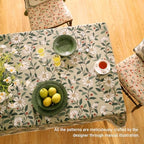 ISAENNE Designer Vintage Green Rectangular Tablecloth,94"x63" - Image 4