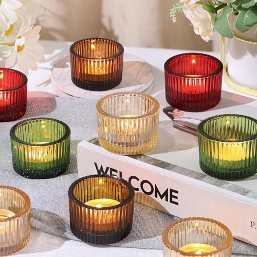 24 Pack Tealight Candle Holders, Multicolor Votive Tea Light Candle Holder - Image 6