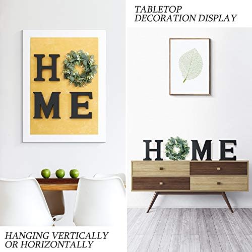 Wooden Home Letters with Wreath Artificial Eucalyptus Modern Decorative Hanging Farmhouse Sign for Living Room & Kitchen - Housewarming & Couple Gifts - Christmas Decoration - Image 5