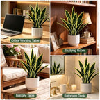 Fake Snake-19”tall Artificial Indoor Potted Plant for Home Decor-Yellow - Image 7