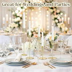 27 Pcs Gold Taper Candle Holders Bulk Vintage Tall Metal Candlestick Holders Set, Candle Stick Holder Decor with 3 Different Heights for Table Centerpiece Wedding Dinner Party Home Mantel Decor - Image 4