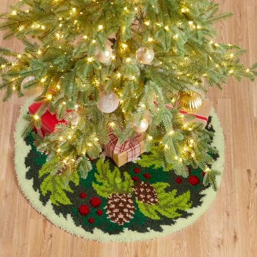Herrschners Holly & Pine Tree Skirt Latch Hook Kit by Herrschners