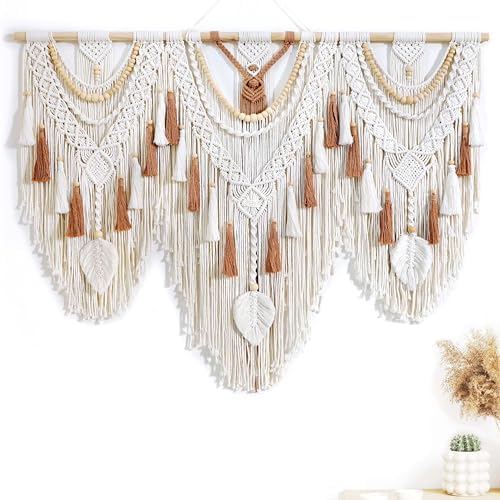Large Macrame Wall Hanging Boho Woven Tapestry Chic Home Art Wall Decor by Unknown