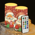 Red LED Candles with Remote Flickering Flameless Candles Santa Claus Stars Battery Operated Fake Pillar Candles Christmas Decorations for Bedroom Living Room Dining Room Table Decor by WelcometoLuarisgur