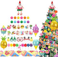 Halfchet 43 Pcs Summer Tree Ornaments Sets Summer Tree Decorations with Hibiscus, Pineapple, Ice Cream, Flamingo & Hanging Tags Summers Ornaments for Small Tropical Trees Decor by JaaMiin