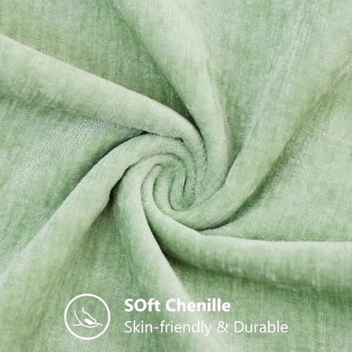 decorUhome Soft Chenille Sage Green Throw Pillow Covers 24X24 Set of 2 - Image 4