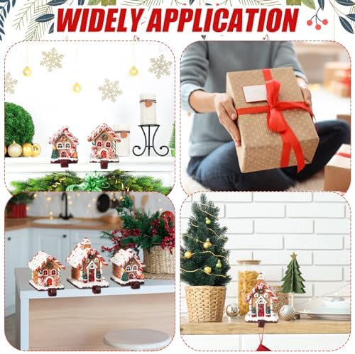 Riceshoot 3 Pcs Christmas Gingerbread House Stocking Holders,Classic - Image 4