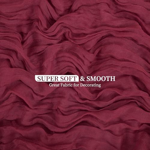 20 Pack Burgundy Cheesecloth Table Runner 120 Inch 10FT Rustic Boho Gauze Cheese Cloth Table Runner for Wedding Party Baby Shower Thanksgiving Christmas Decoration - Image 2