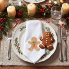 HunnmingRe 12 Pcs Gingerbread Christmas Cloth Napkins Set, 17x17 Inch - Image 4