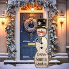 Christmas Snowman Wooden Porch Sign Decor,42 Inch,Rustic - Image 4