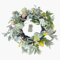 24'' Spring Summer Wreath Decoration for Front Door,Mantle, LED Lights with 8 Light Modes, Artificial Summer Floral Wreath with Easter Eggs Lambs Ear Leaves for Indoor Outdoor,Holiday Decor by Unknown
