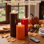 Retisee 3 Pcs 6/8/12" Fall Flameless LED Candles Decorations for Home - Image 6
