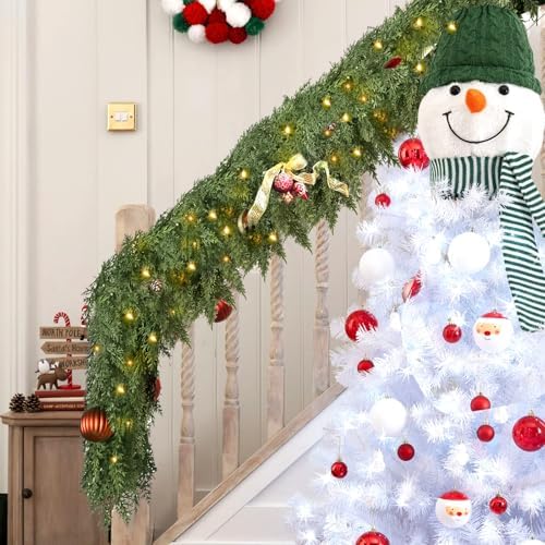 15 FT Cedar Christmas Garland with Light, Extra Full Artificial Cedar Garland with 2000 Tips, LED Lights with 8 Modes, Holiday Garland for Mantel, Staircase, Doorway - Image 6