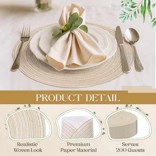 Geosar Disposable Paper Placemat Cotton Woven Look 13'' - Image 3
