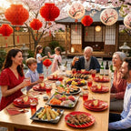N9R 225PCS Red Gold Plastic Plates, Disposable Dinnerware Set hibachi Party - Image 3