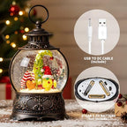 Christmas Snow Globe Lighted Gnomes Santa Elf Whimsical Christmas Tree Scene, Musical Snow Water Lantern Swirling Glittering Home Decoration and Gift, Battery Operated or USB Powered - Image 4