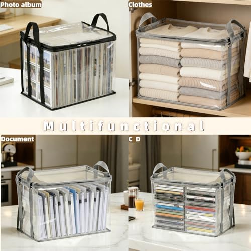 4 Pack Clear Comic Book Storage Containers, Black - Image 3