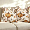 Fall Pumpkin Pillow Covers Set of 2,20x20 Inch,Brown by VigorSpring