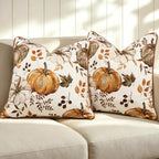 Fall Pumpkin Pillow Covers Set of 2,20x20 Inch,Brown by VigorSpring