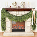 9FT 2Pcs Artificial Christmas Cedar Garlands for Home Fireplace Decoration by YXZZWL