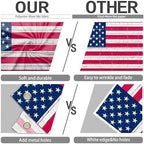 Independence Day Photo Backdrop 12x10 FT Large Patriotic American Flag Brick Wall Background 4th of July Decorations for Home Outdoor Banner Polyester - Image 6