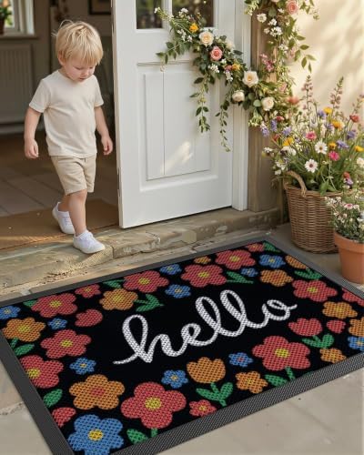 Color&Geometry Outside Welcome Front Door Mat, 36"x60" Bloom Multicolor - Image 5