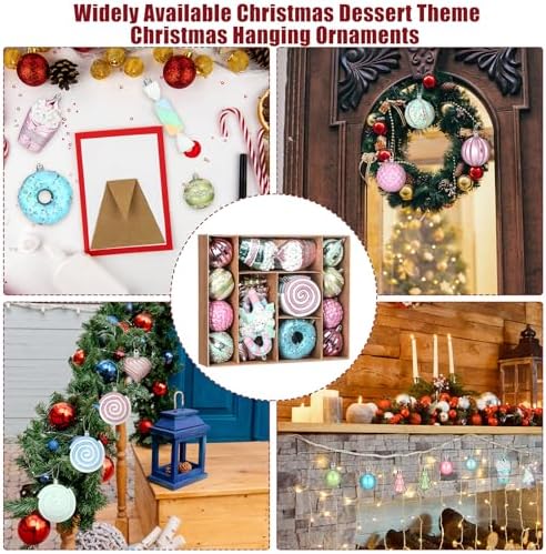 Halloscume 48 Pcs Christmas Tree Ornament Dessert Cupcake Candy, Vivid - Image 6