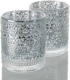 Richland Pearly Candle Holders Mercury Large Silver Set of 24 by Richland