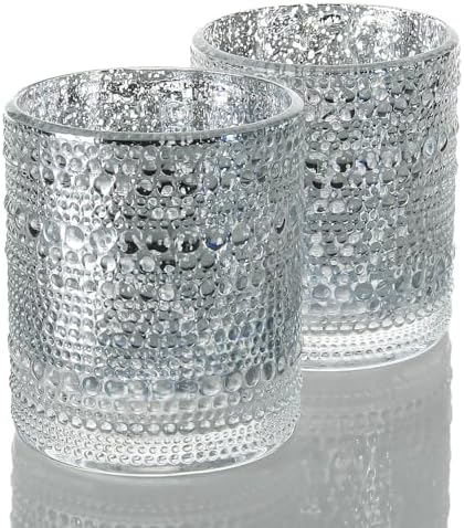 Richland Pearly Candle Holders Mercury Large Silver Set of 24 by Richland