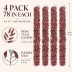 4 PCS 6.5Ft Artificial Fall Leaves Garland with Italian Ruscus Greenery - Image 2
