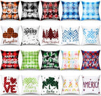 Mindsoft 20 Pcs Holiday Pillow Covers 18 x 18 Easter Pillow Cover Spring Summer 250th Anniversary Pillowcase Decorative Seasonal Cushion Case for Farmhouse Home Sofa(Color Stripes) by Mindsoft